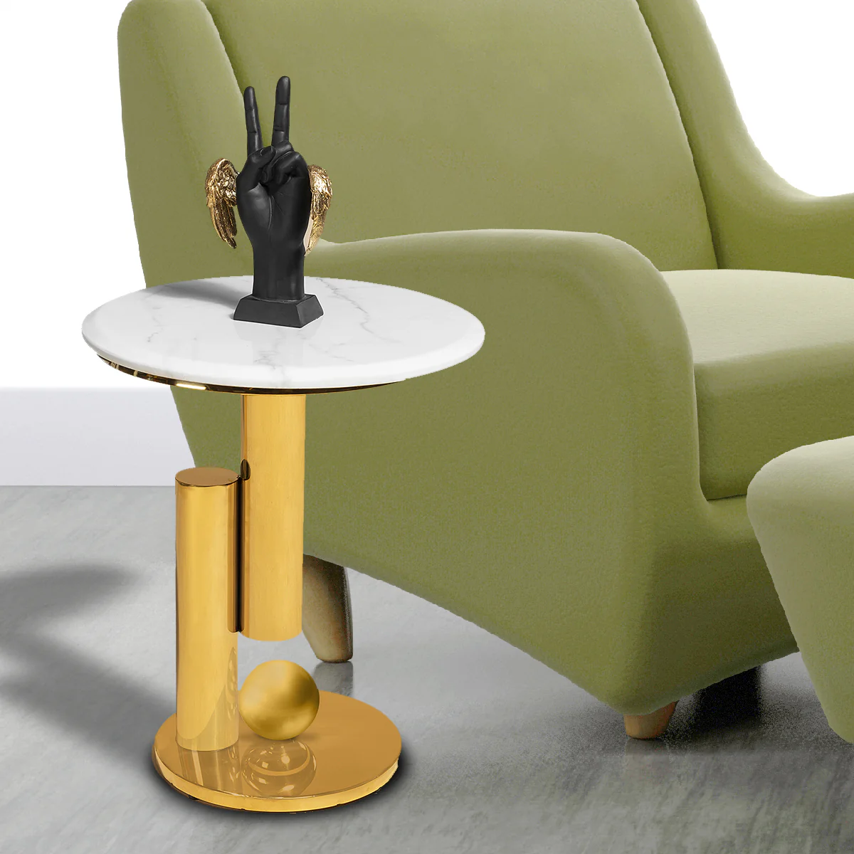 Ethereal Haven Side Table (Stainless Steel) - Gold - Image 4