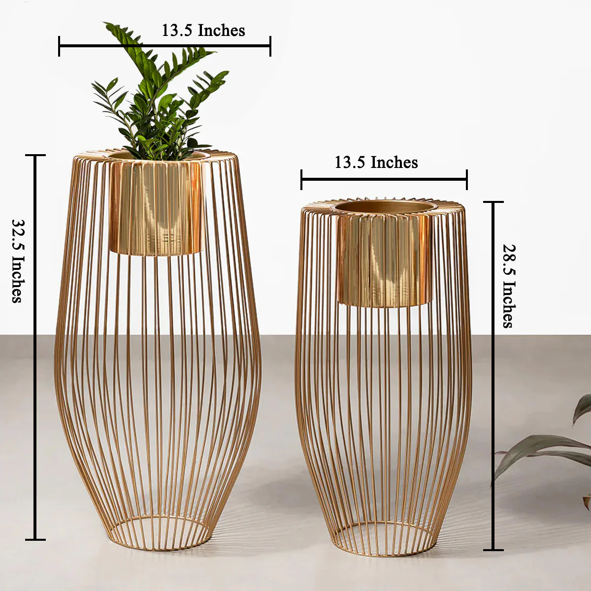 Euphoric Earth Planters Set of 2 - Gold - Image 3