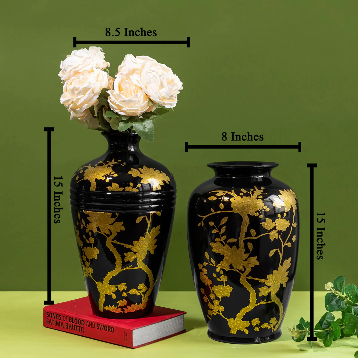 Fierce Glow Decorative Ceramic Vase - Pair - Image 2