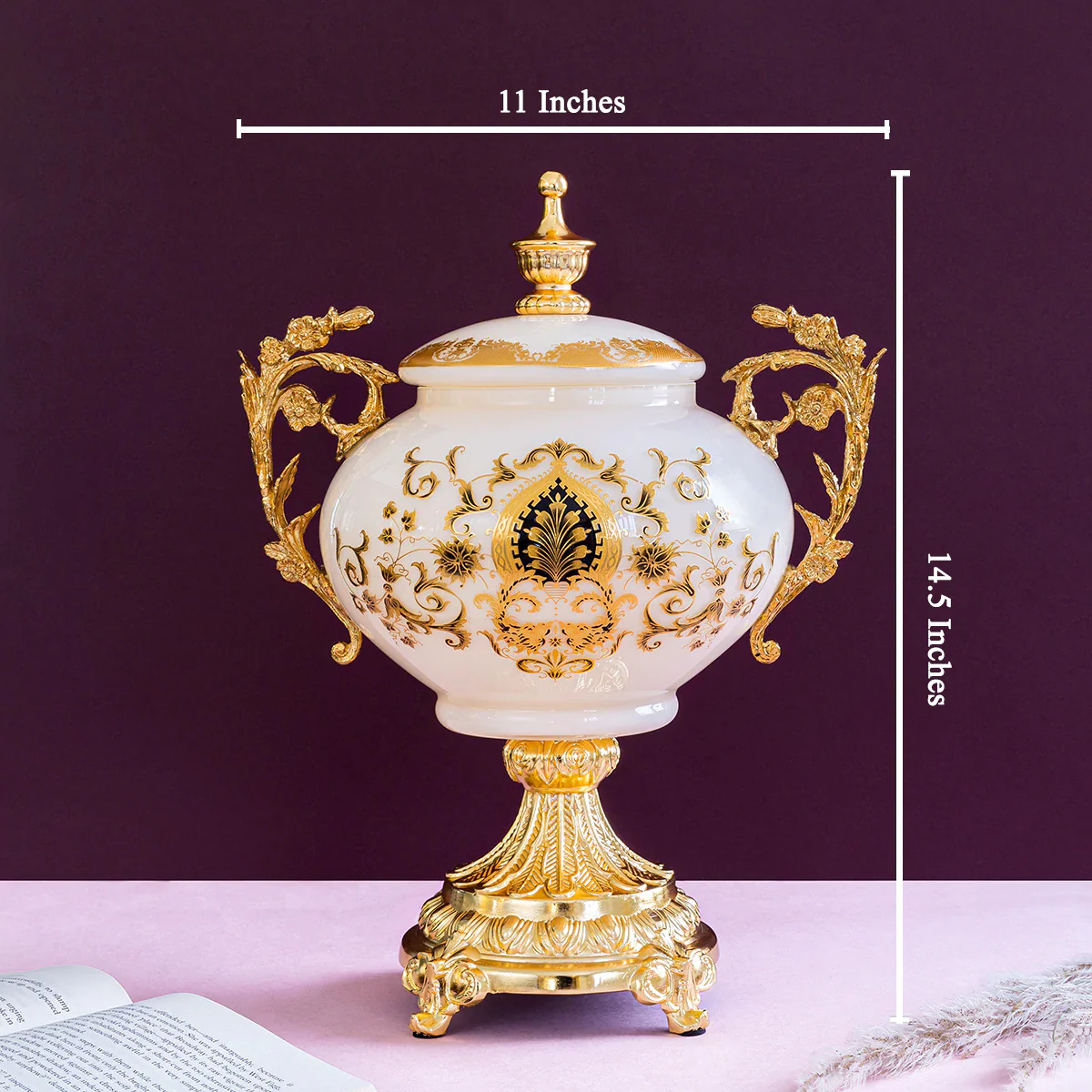 Floral Ebony Decorative Vase & Showpiece - Image 2