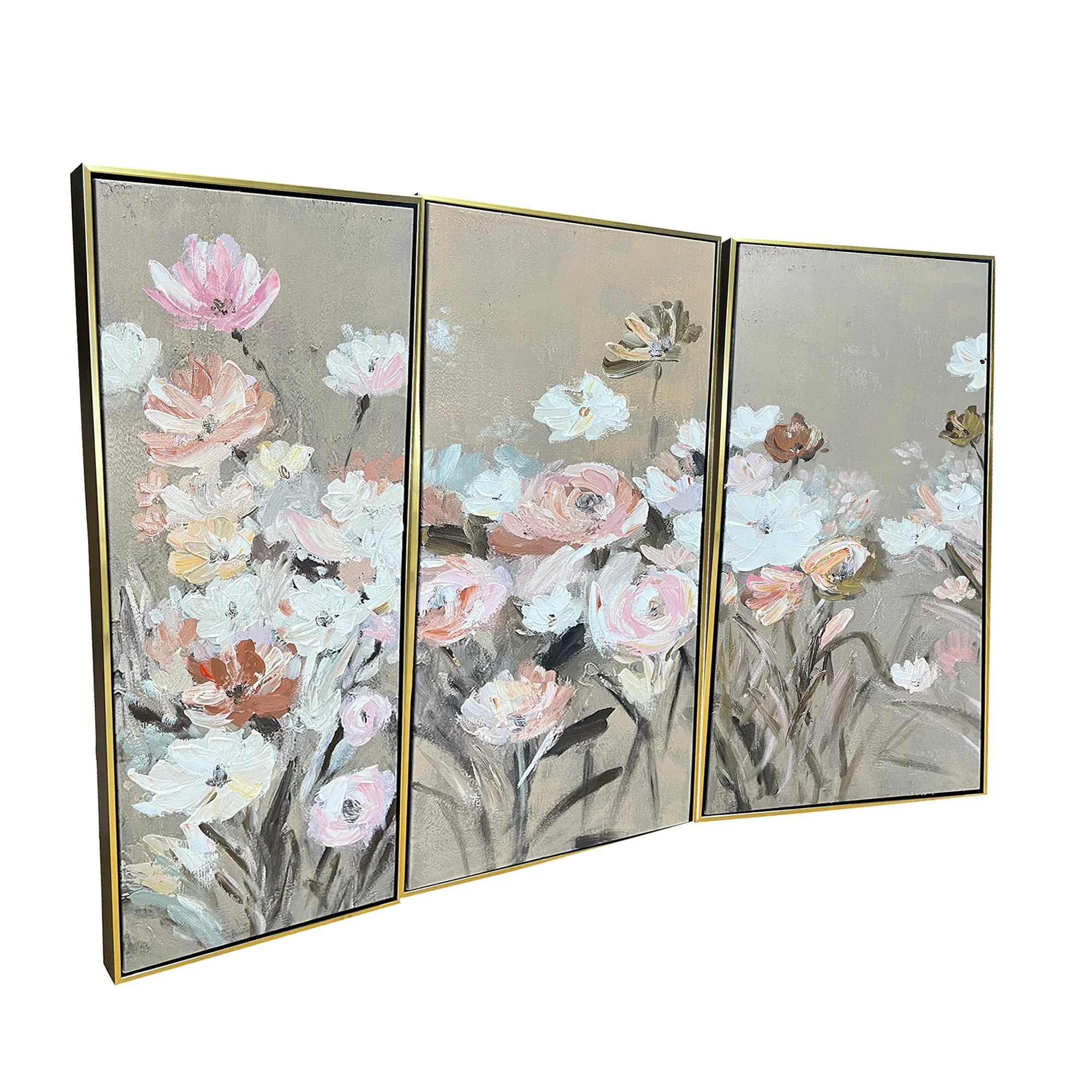 Garden Whisper 100% Hand Painted Wall Painting (With Golden Outer Floater Frame frame) - Image 3