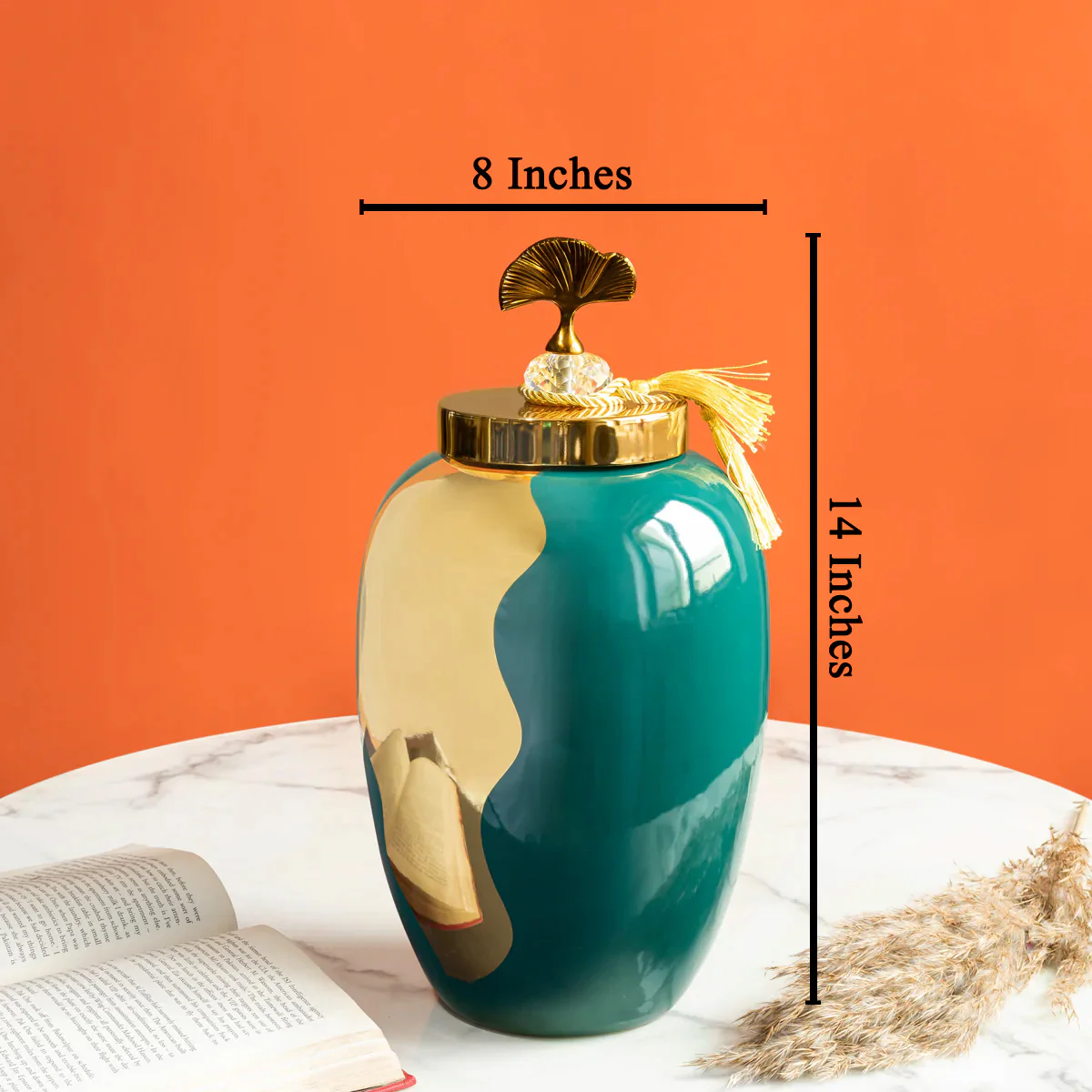 Gilded Filigree Decorative Ceramic Vase And Showpiece - Medium - Image 2
