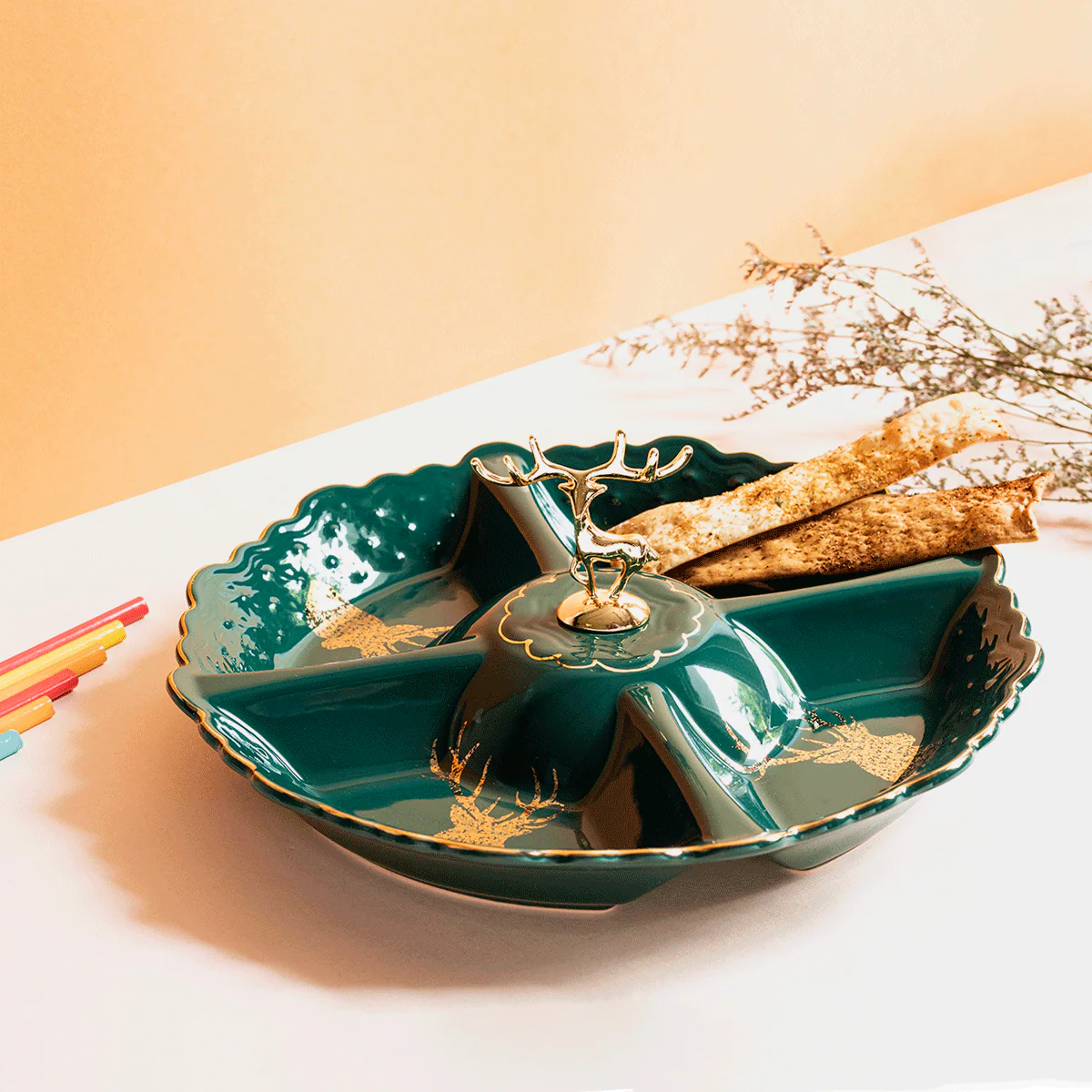 Glace Reindeer Holder Ceramic Snack Bowl - Image 3
