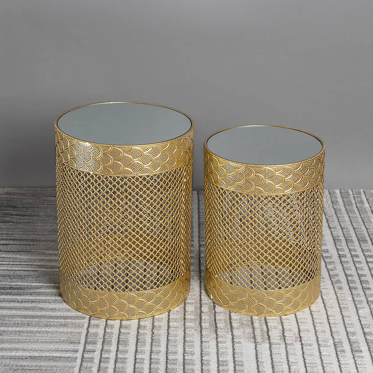 Gleaming Gossamer Nesting Side Tables - Image 2
