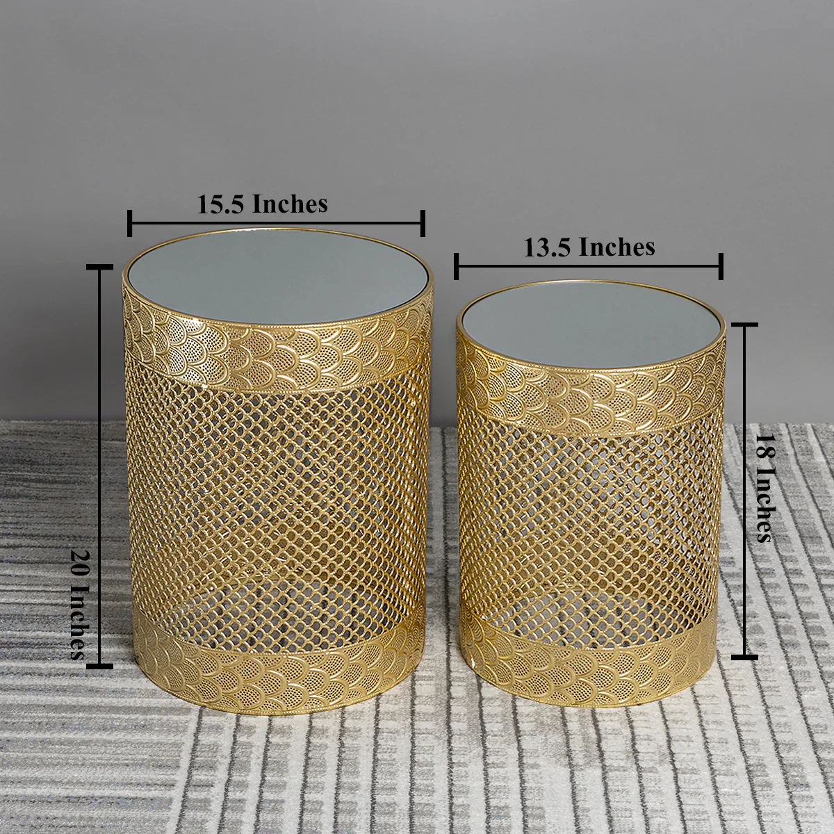 Gleaming Gossamer Nesting Side Tables - Image 3