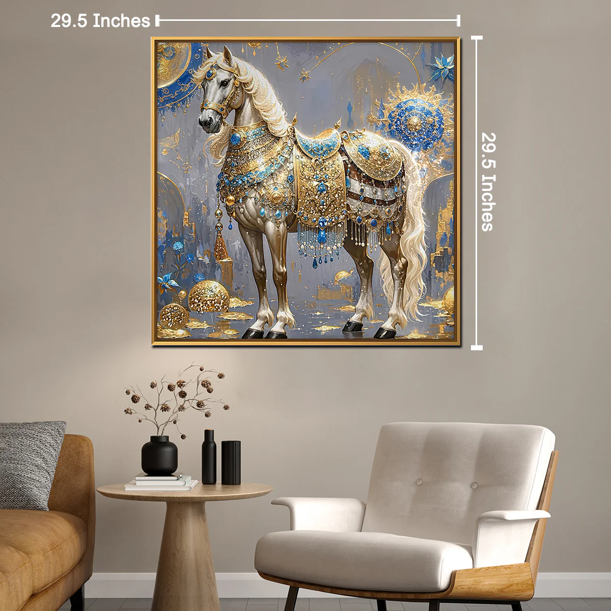 Golden Dynasty Horse Crystal Glass Painting & Wall Decoration Items - Image 2