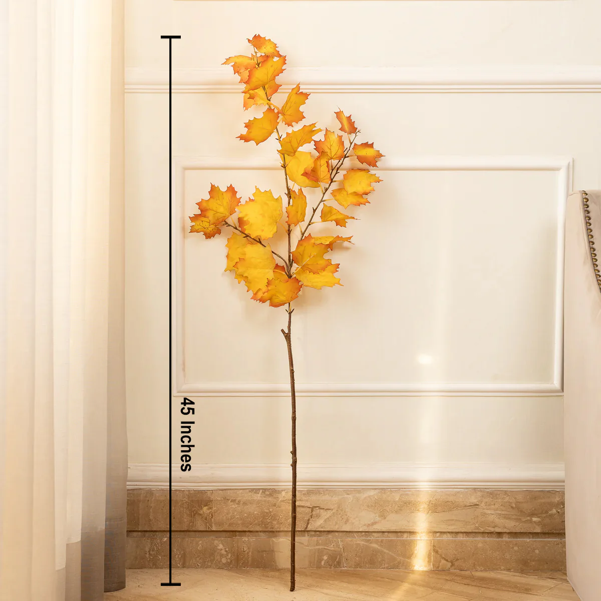 Golden Maple Artificial Maple Leaf Stem (Single Stem Only) - Image 2
