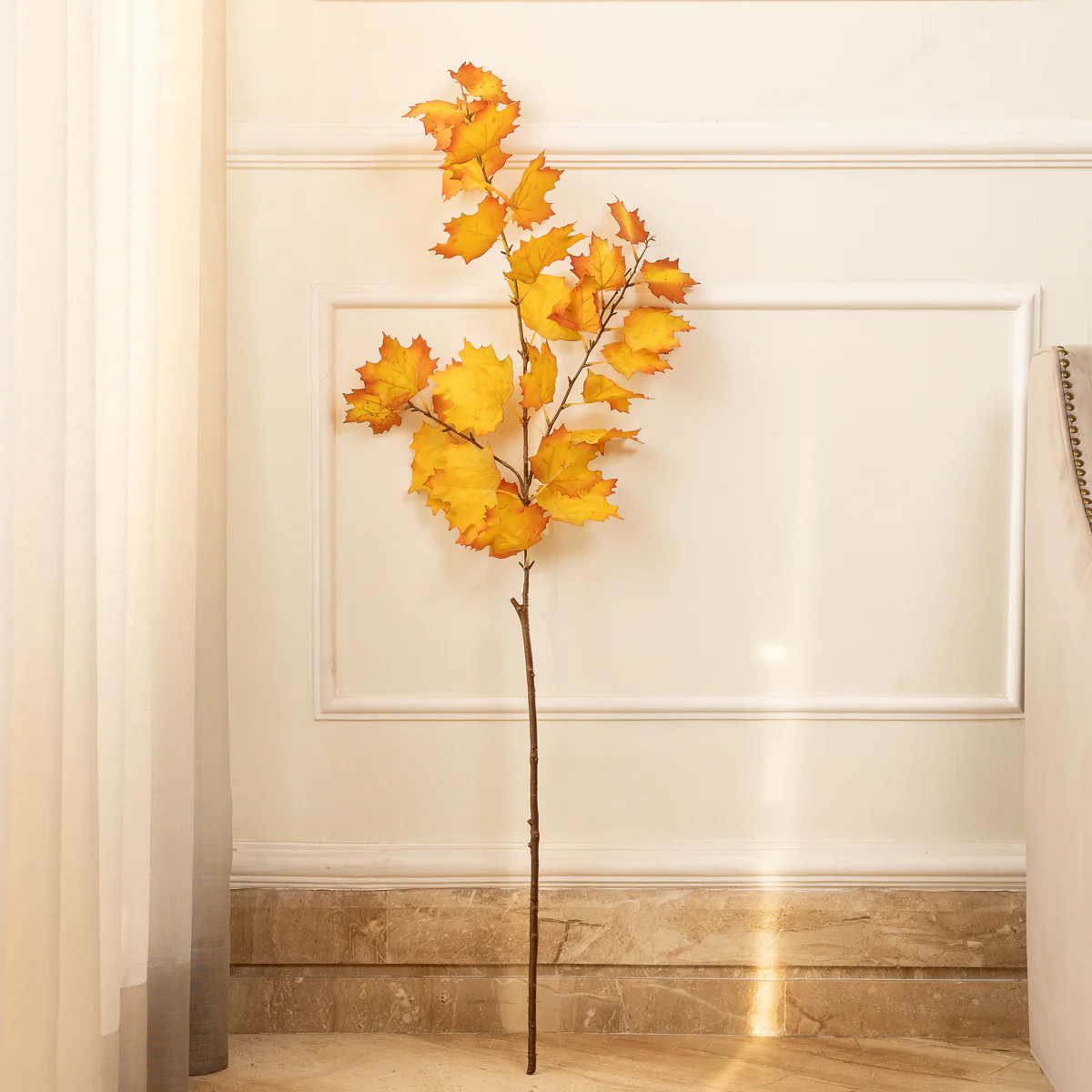 Golden Maple Artificial Maple Leaf Stem (Single Stem Only) - Image 3