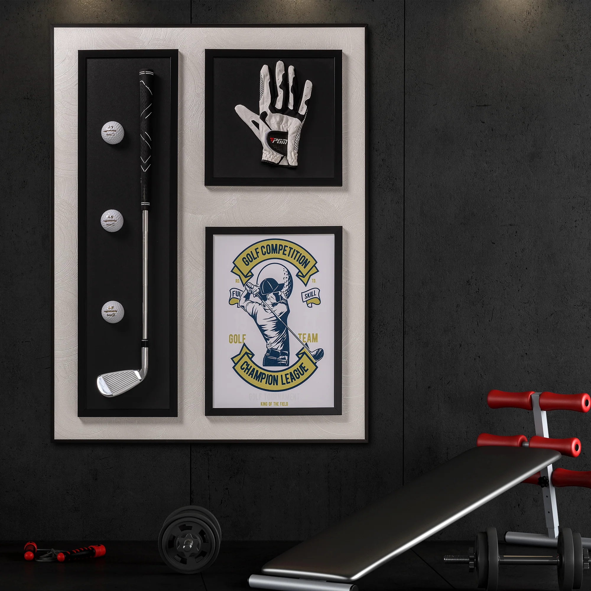Golf Enthusiast's Delight Pop Art Shadow box