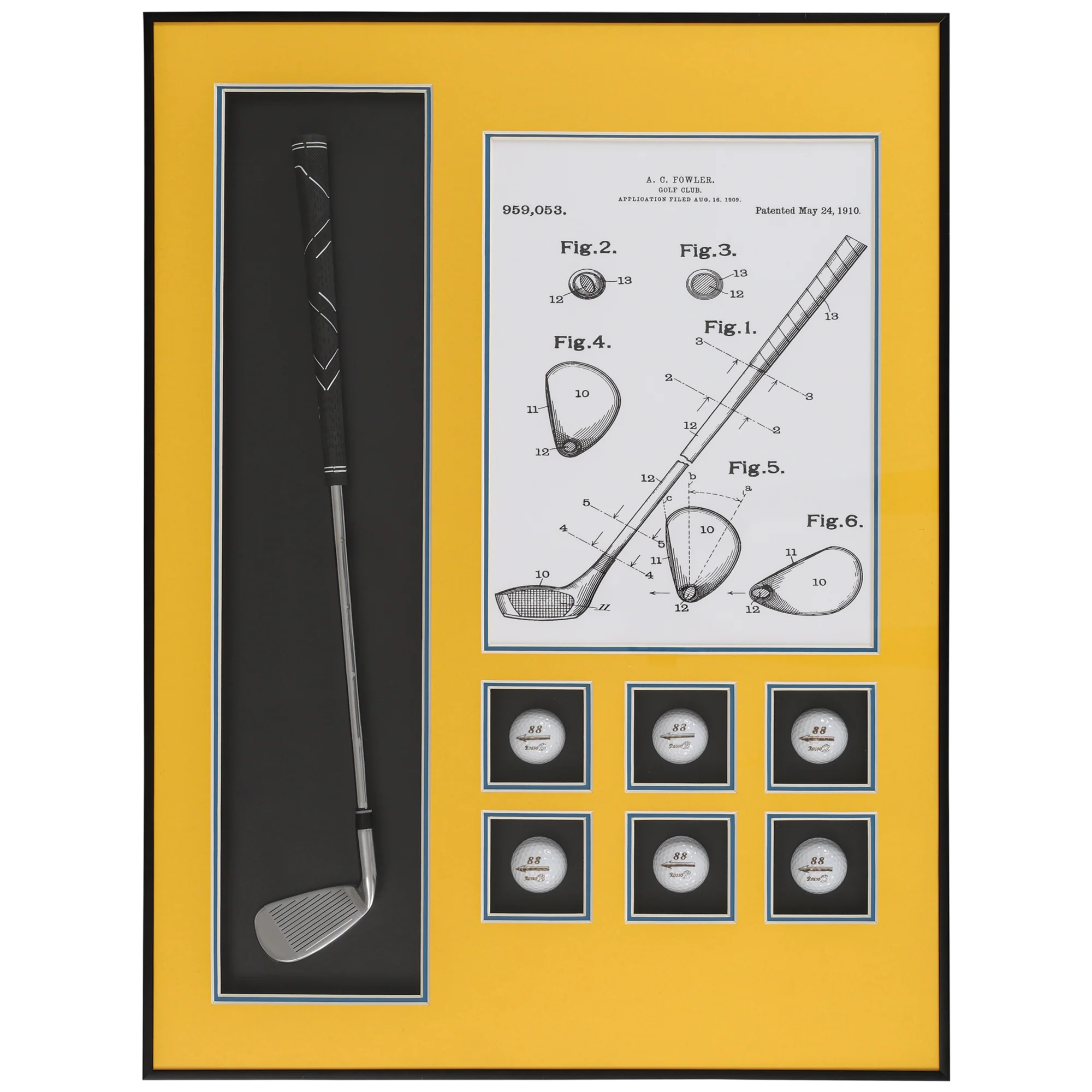 Golfer’s Gallery Pop Art Shadow box (Yellow) (B) - Image 3