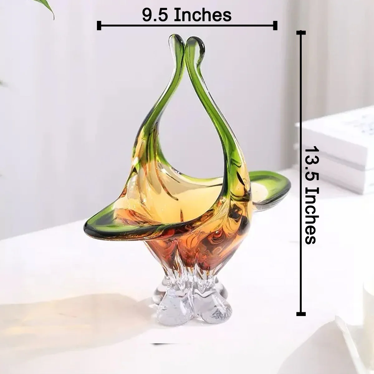 Graceful Nest Elegance Handblown Glass Vase & Decorative showpiece - Image 3