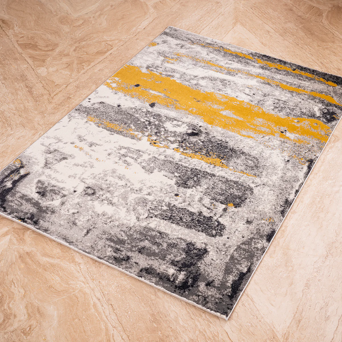 Grey and Mustard Patterned Floor Rug 6.5 * 9.5 ft - Image 2