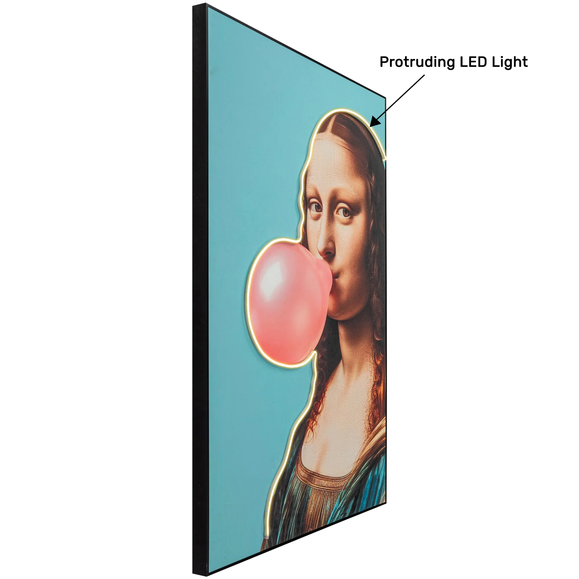 Gum Glam Mona Lisa Wall Decoration Pop Art Shadow box - With LED Light - Image 3
