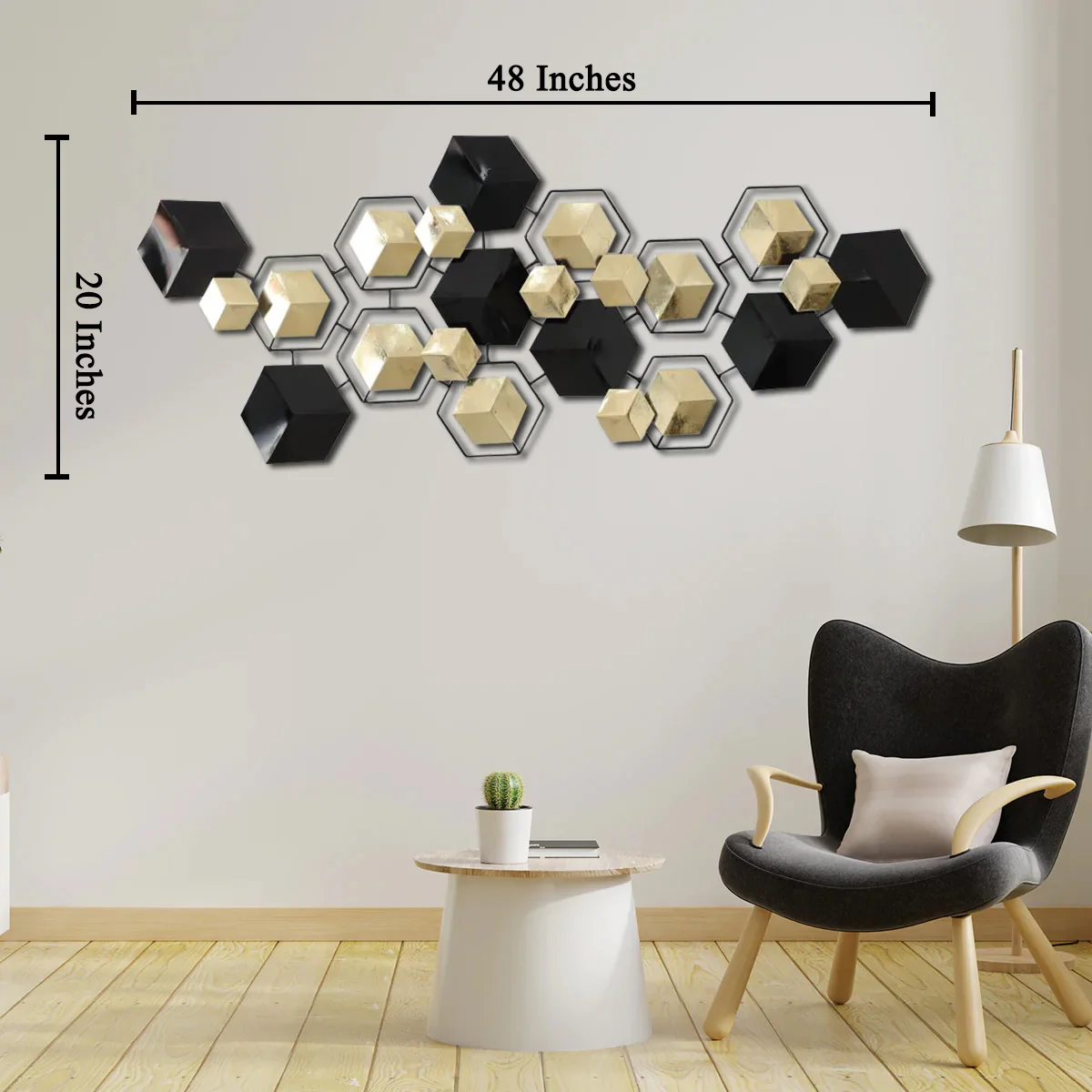Harmonious Hexa Metallic Wall Decor - Image 2