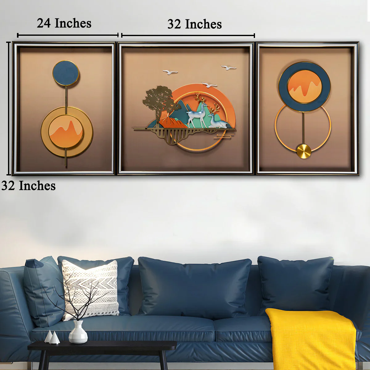 Harmony of Earth Shadow Box Wall Decoration Piece - Set of 3 - Image 3