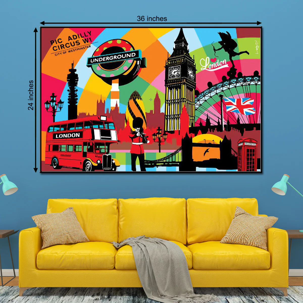 Hello London! Framed Canvas Print - Image 2