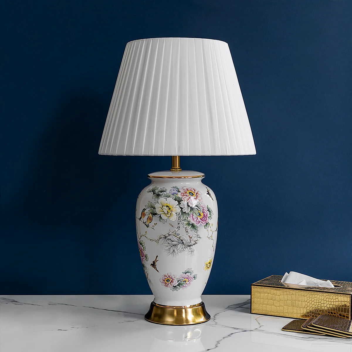 Illuminating Grace Ceramic Table Lamp for Study - Image 3