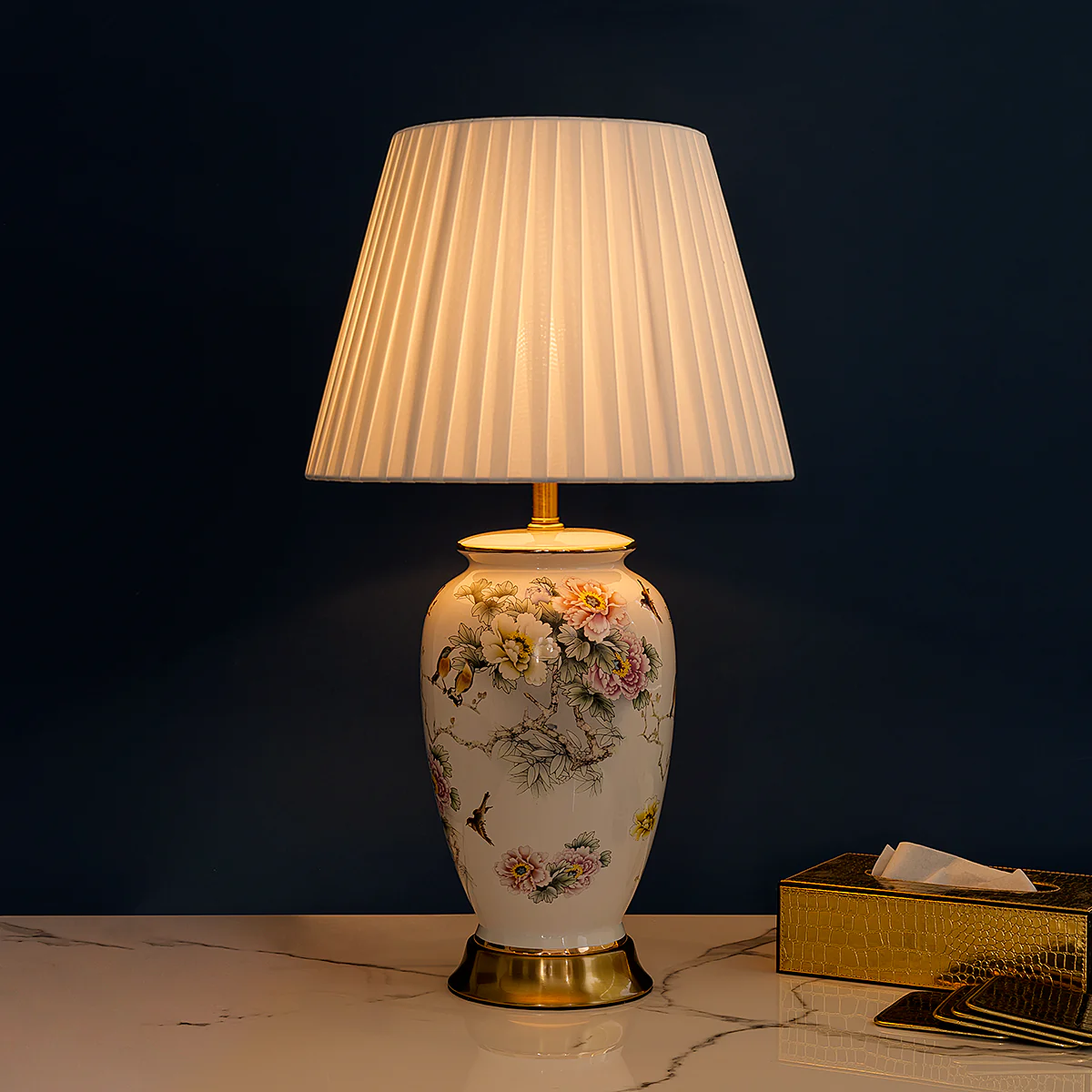 Illuminating Grace Ceramic Table Lamp for Study - Image 4