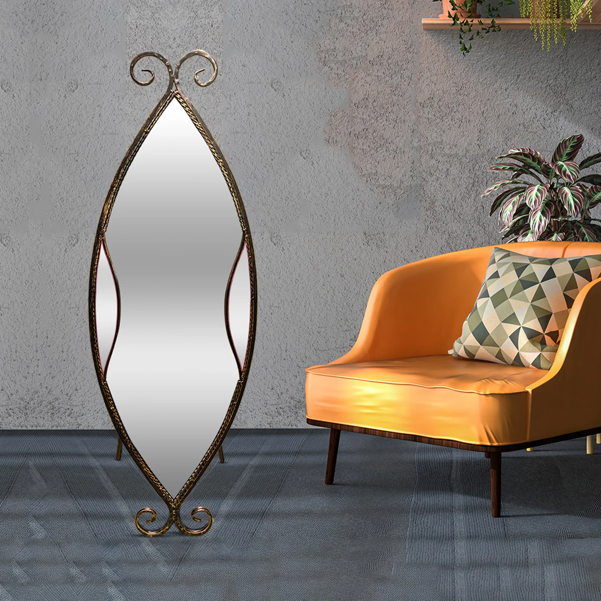 IlluVision Decorative Floor Mirror - Black - Image 2