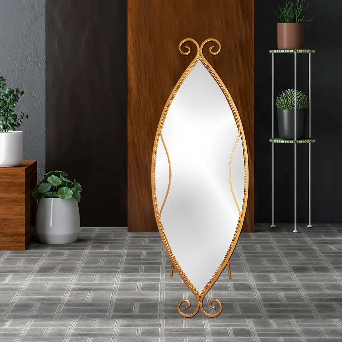 IlluVision Decorative Floor Mirror - Gold - Image 3