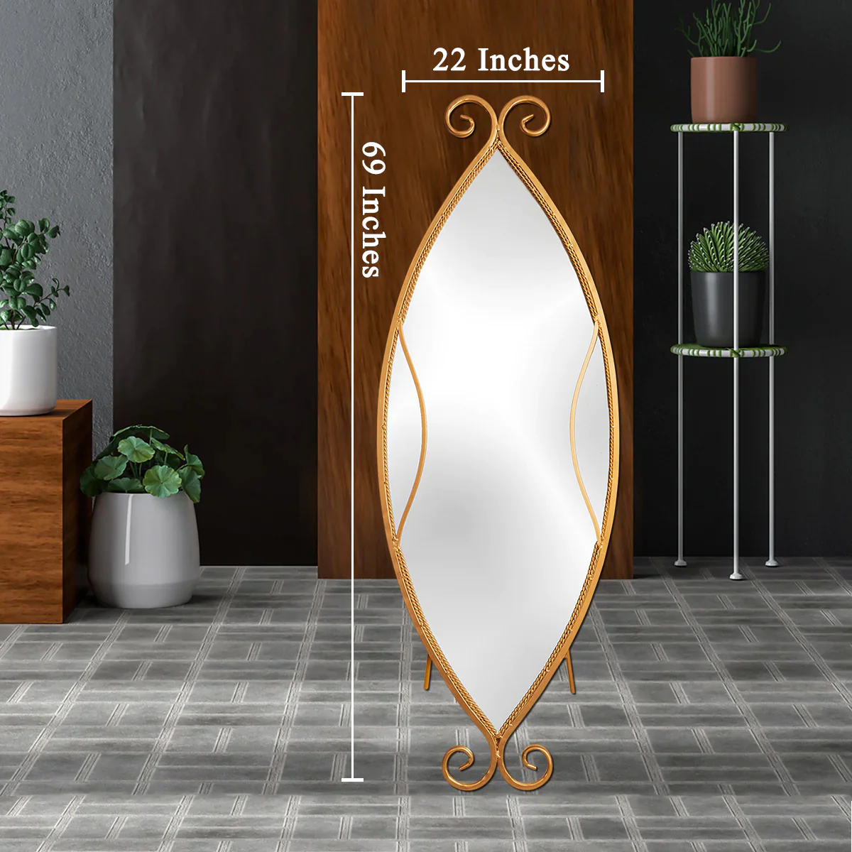 IlluVision Decorative Floor Mirror - Gold - Image 4