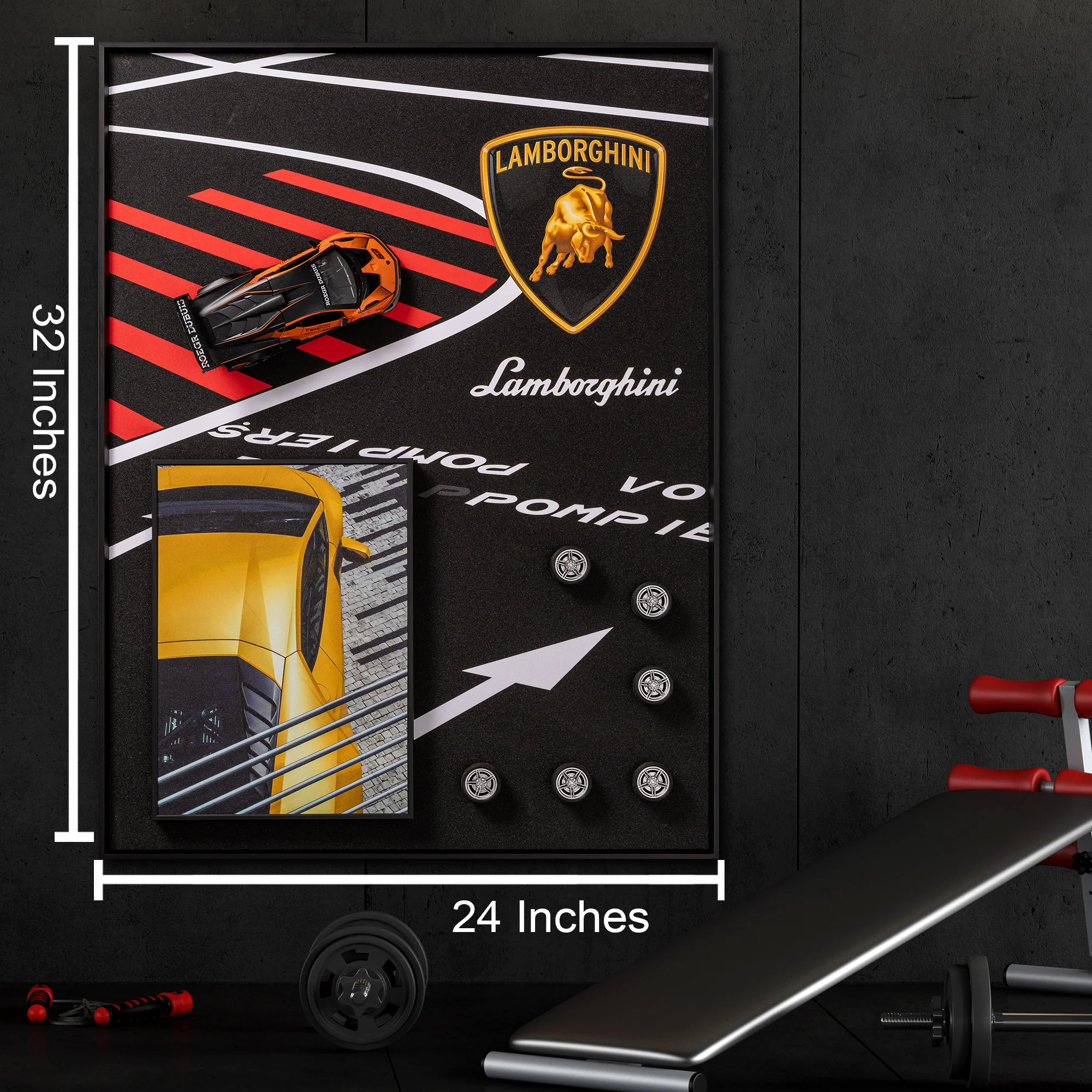 Lamborghini Dreams Pop Art Shadow box - Image 2