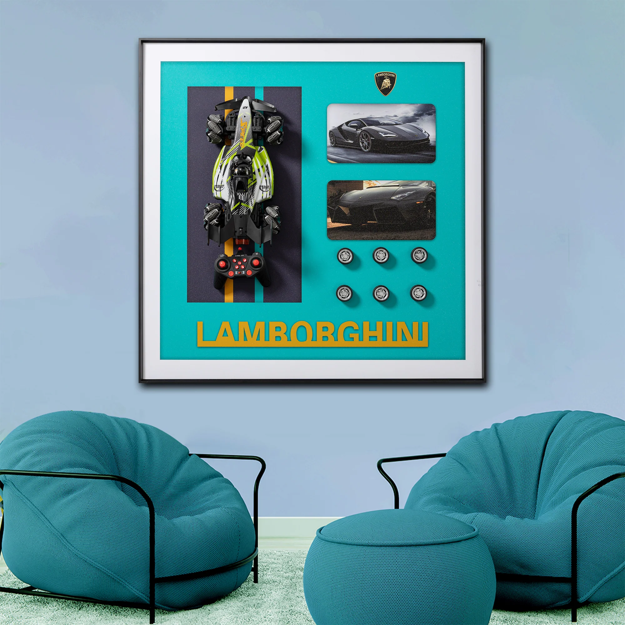 Lamborghini Speed Pop Art Shadow Box & Wall Decoration Item