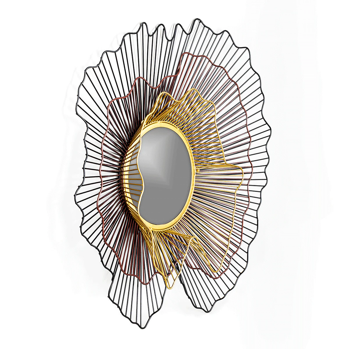 Laurel Aysmmetric Wired Design Decorative Mirror - Image 5