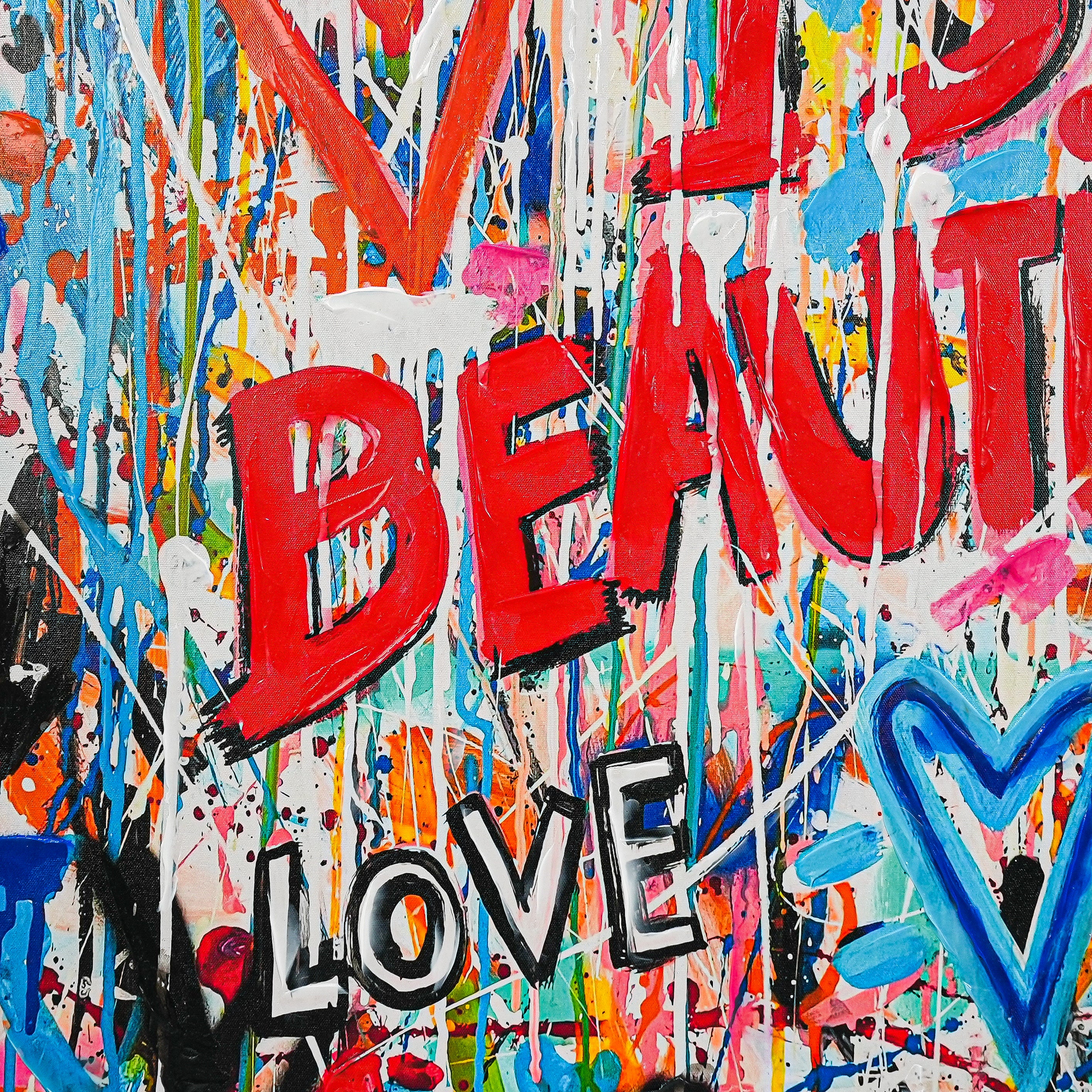 Life Is Beautiful 100% Hand Painted Wall Painting by Mercedes Lagunas (With Outer Floater Frame frame) (35.5 x 47 Inches ) - Image 5