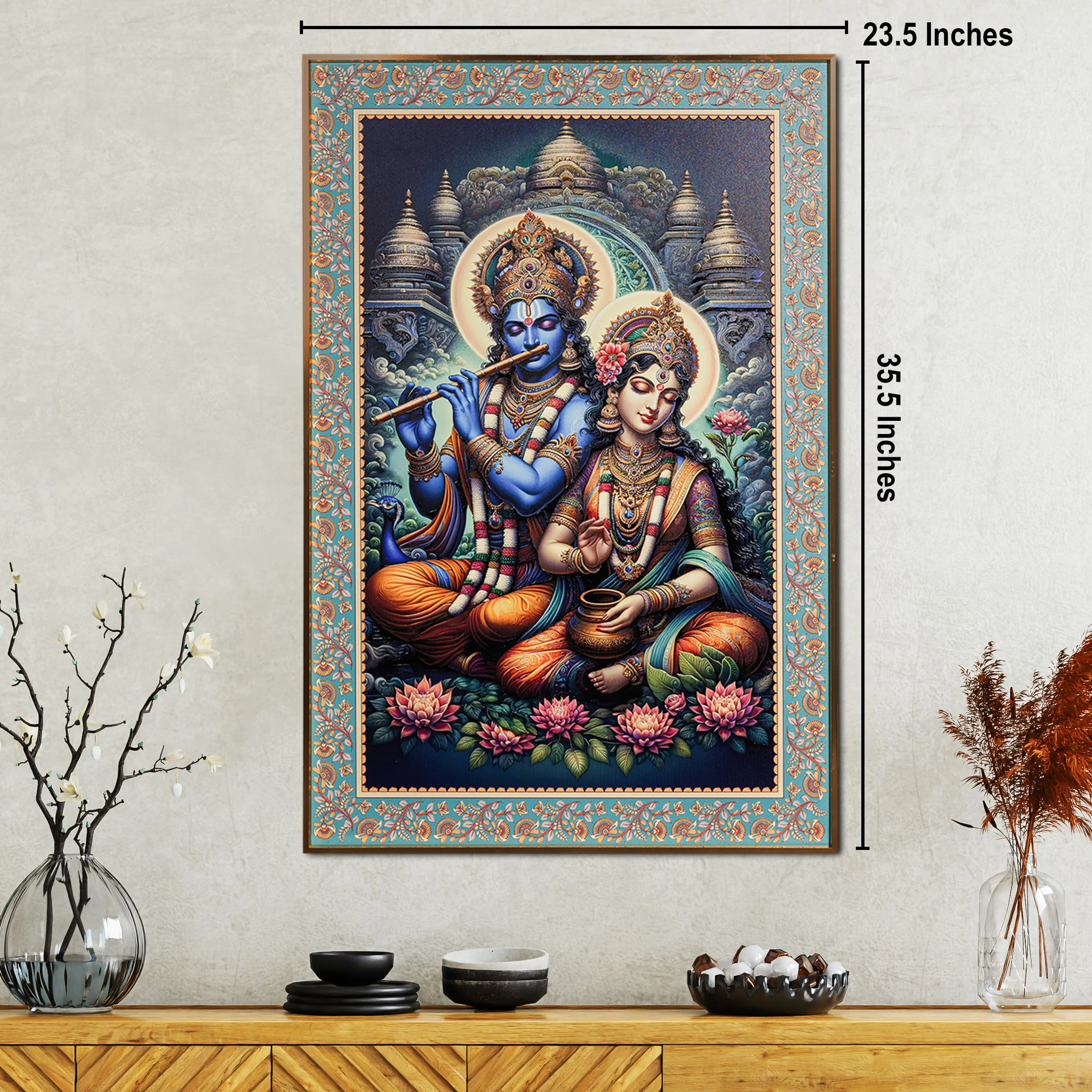 Love Beyond Time The Radha Krishna Painting for Home - Image 2