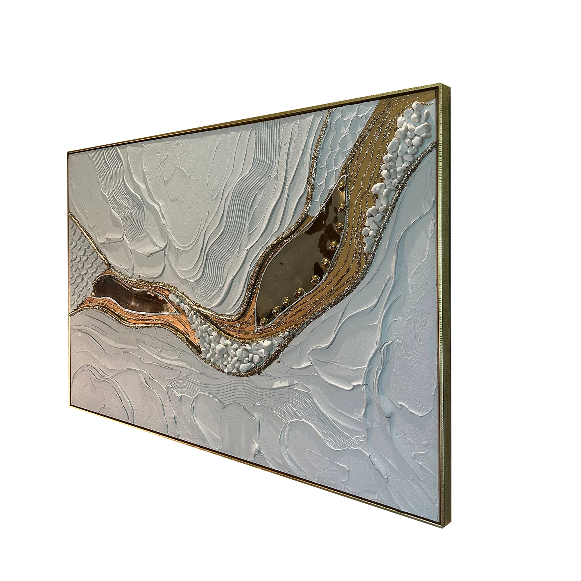 Luminous Flow 100% Hand Wall Painting For Home ( 32 x 47 Inches ) - Image 4