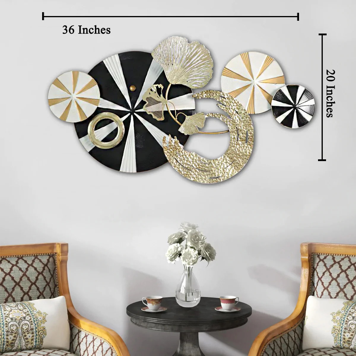Magnificent Luminous Disc Metal Art Wall Decoration - Image 2