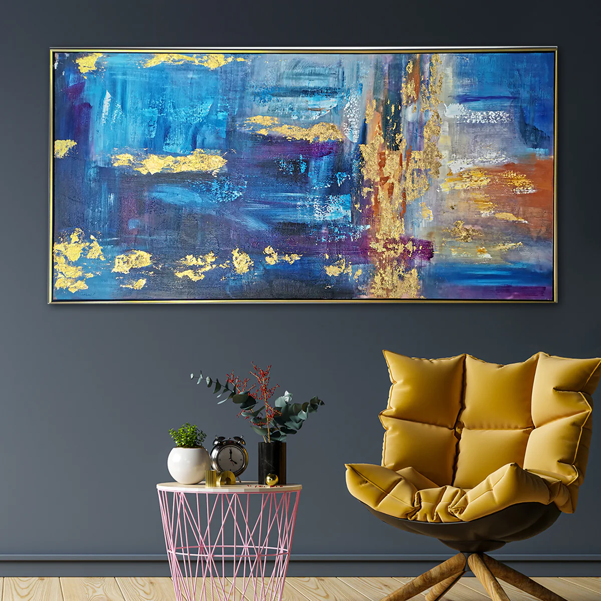 Marvel and Magic 100% Hand Painted Wall Painting (With outer Floater Frame)