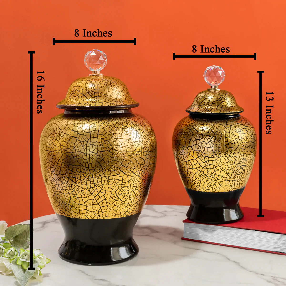 Metallic Magic Decorative Ceramic Vase - Pair - Image 2