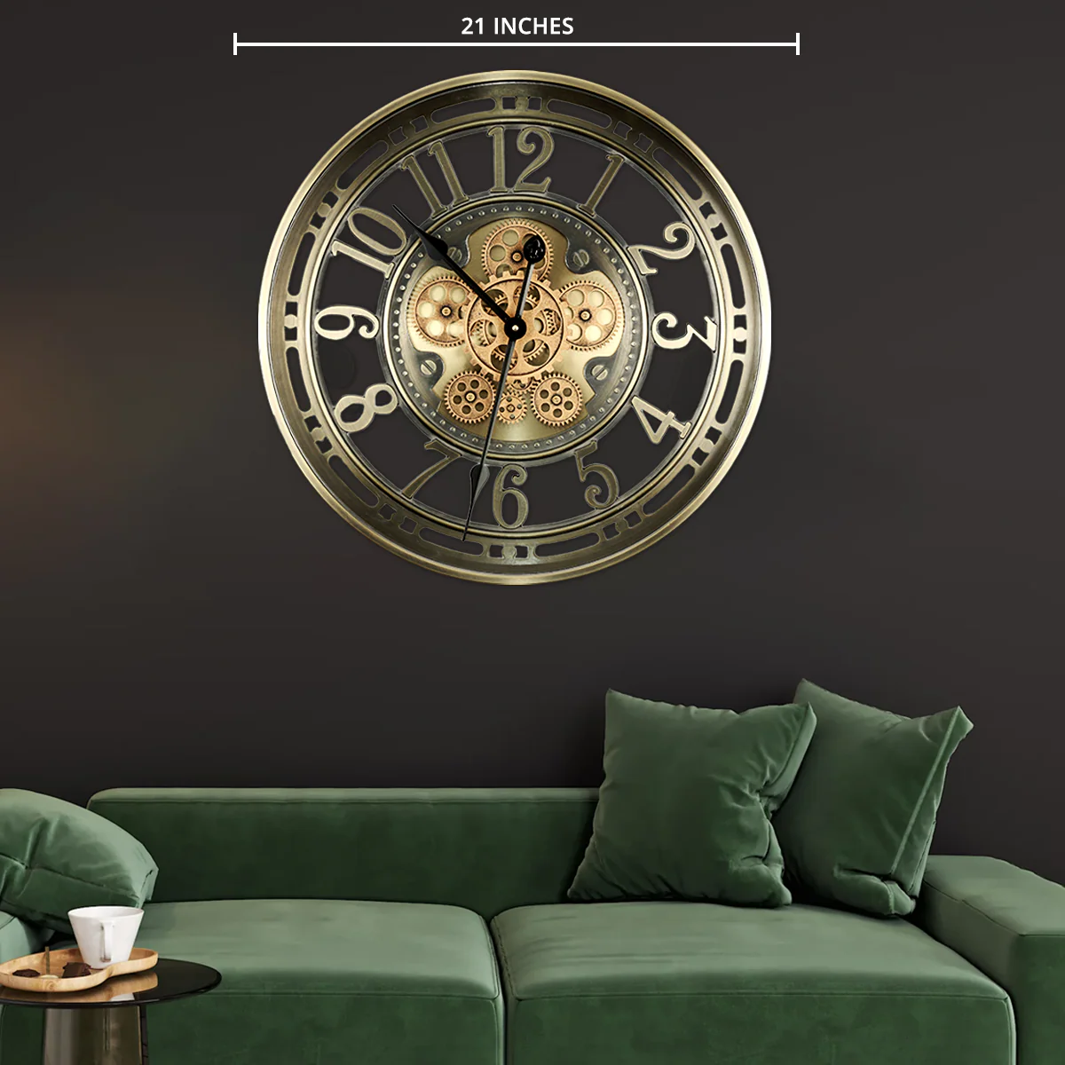 Minute Master Luxury Designer Watches Wall Clock Online With Moving Gear Mechanism Buy Wall Clock Online (Gold) (Steel Body) - Image 3