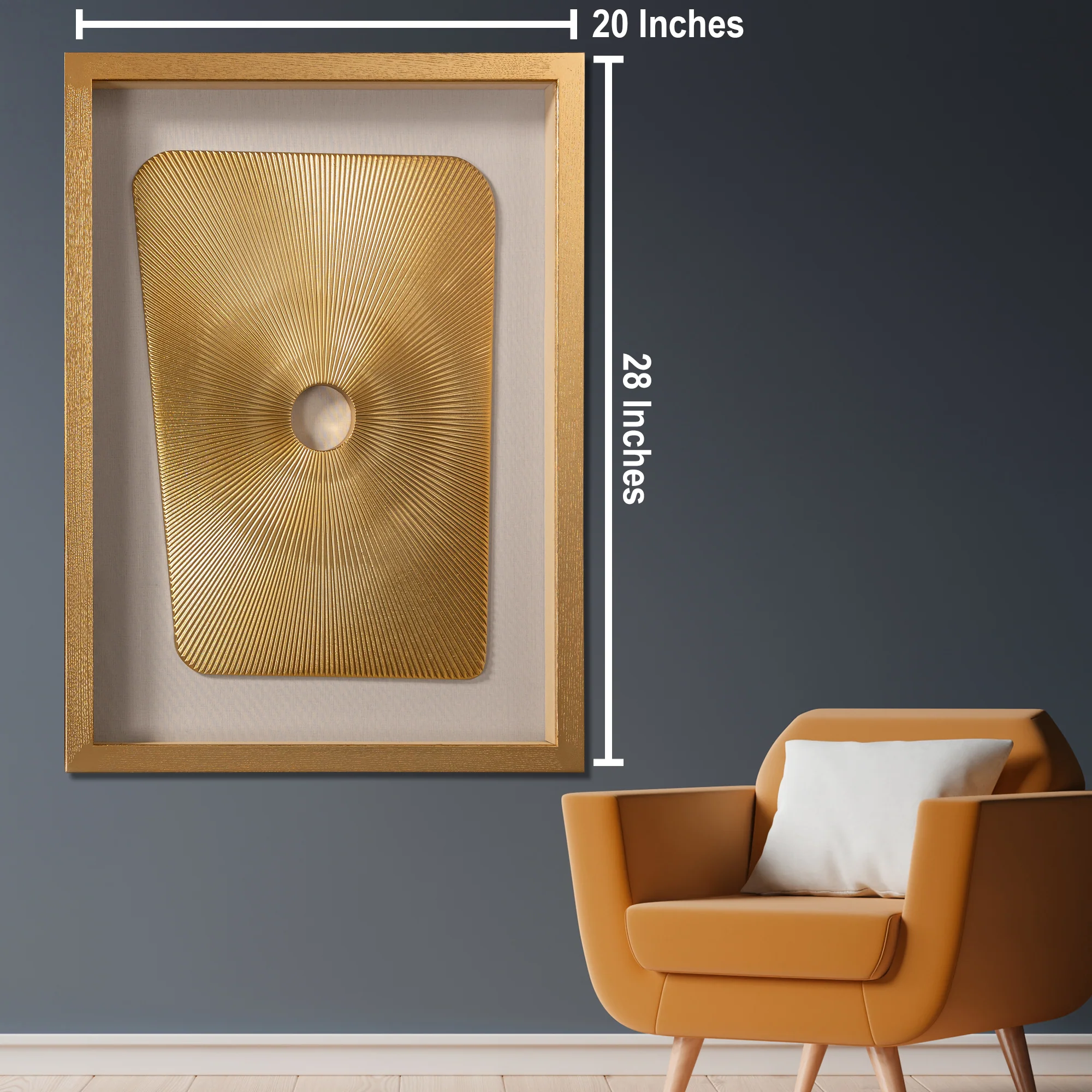 Modern Sunburst Abstract Shadow Box for Wall Decoration - Image 2