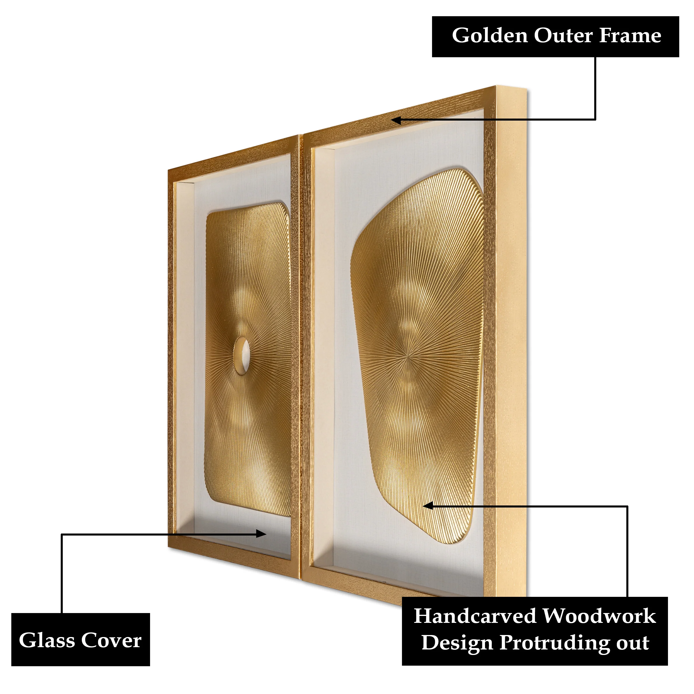 Luxe Radiance Abstract Shadow Box for Wall Decoration - Image 3