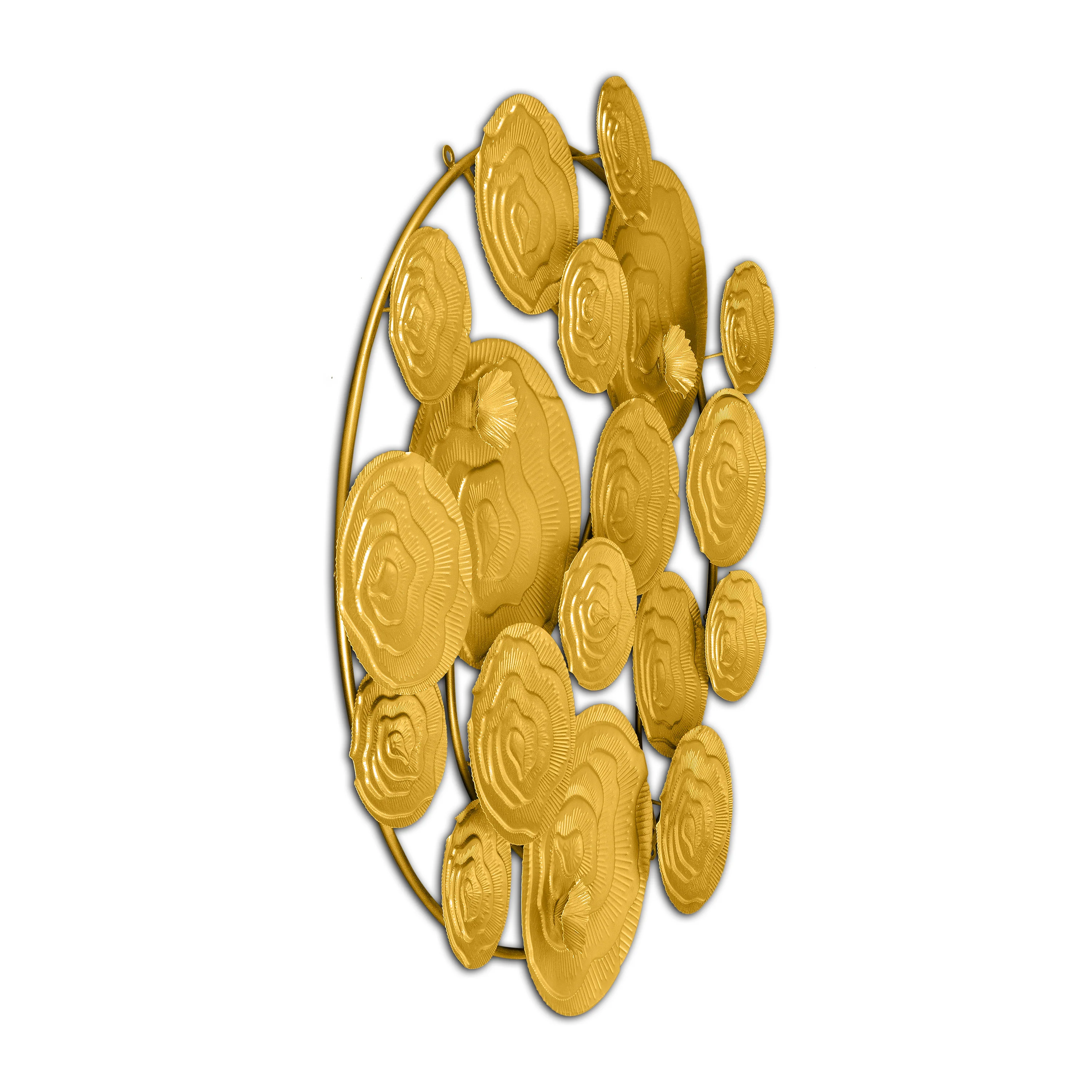 Muscat Circular Discs Metal Wall Art - Gold - Image 3