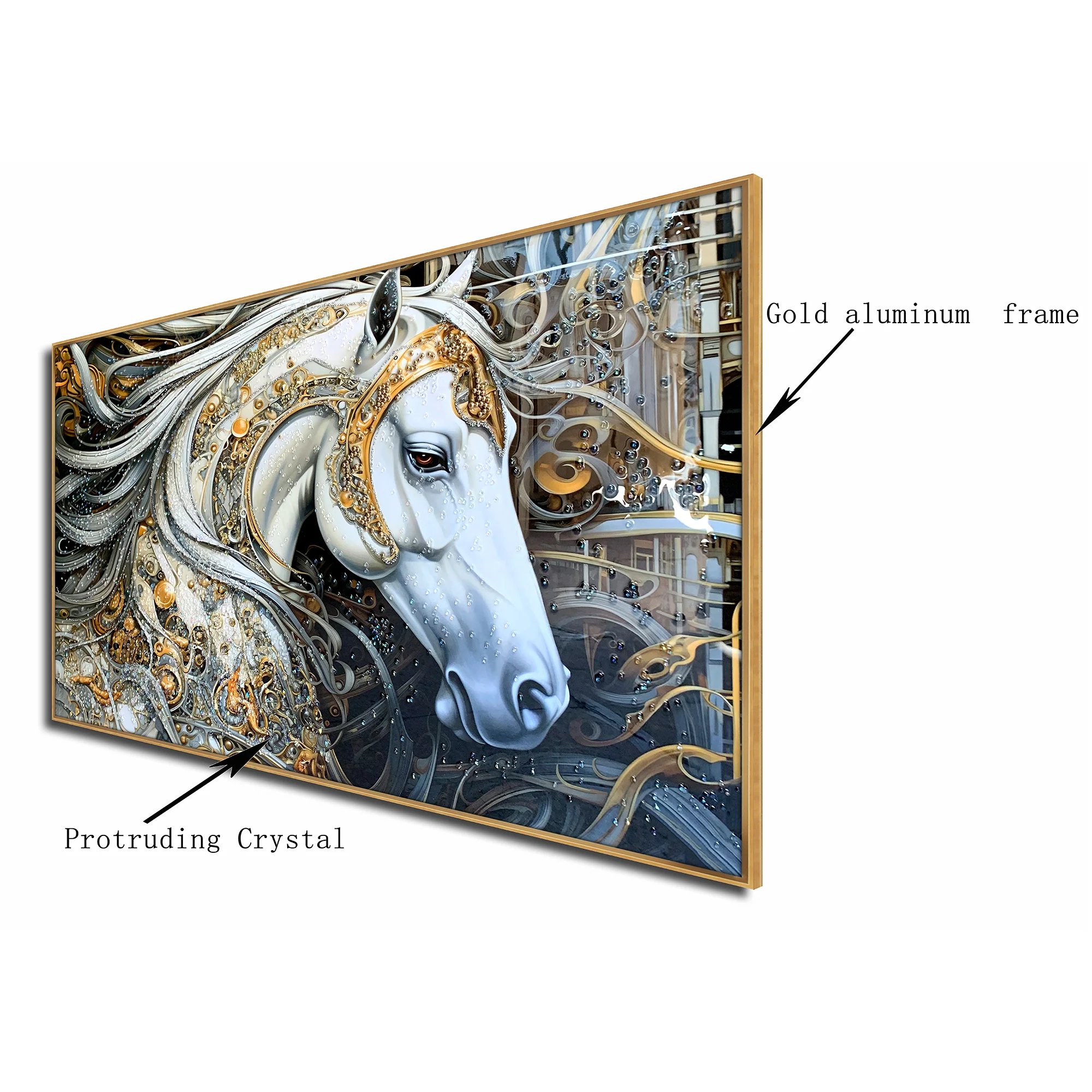 Mystic Mare Crystal Glass Wall Decor Paintings for Home & Wall Decoration items - Image 3