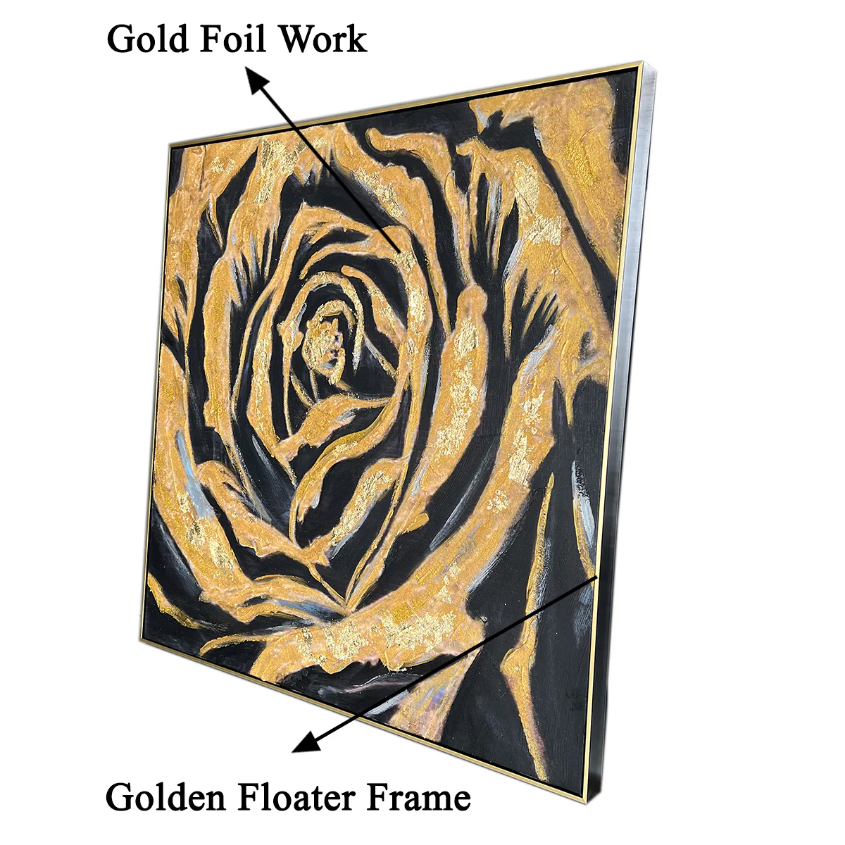 Natural Reflections 100% Hand Painted painting for home Wall (With Outer Floater Frame) (40 x 40 Inches) - Image 3