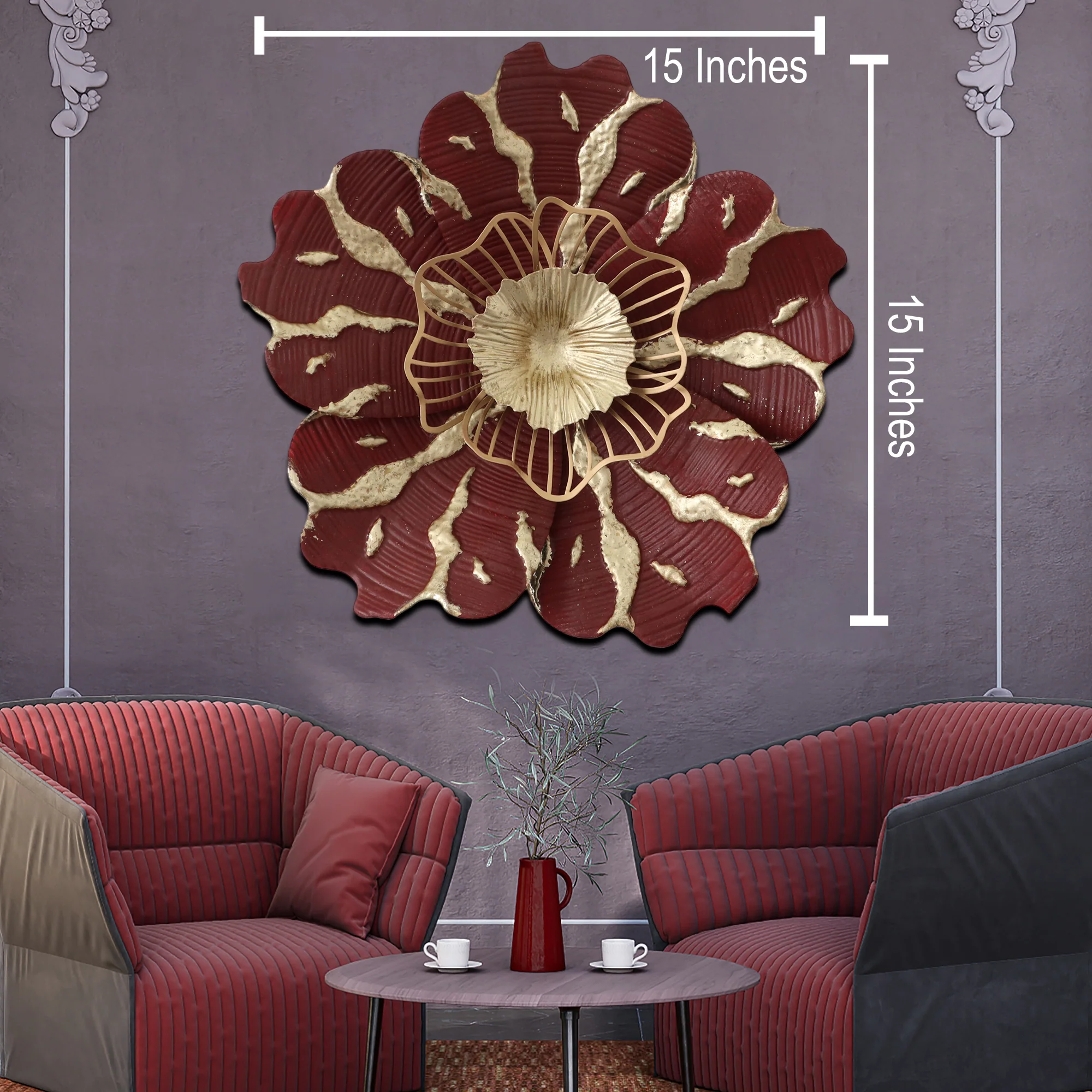 Nature's Symphony Metal Wall Decor (Red) - Image 2