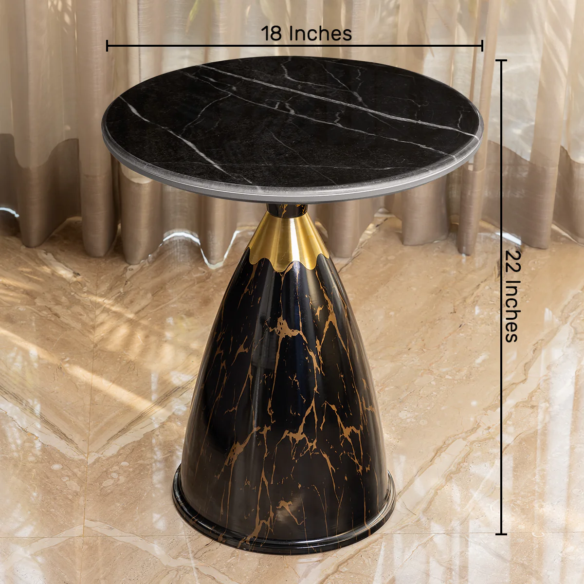 Obsidian Luxe Accent Side Table For Living Room - Image 2