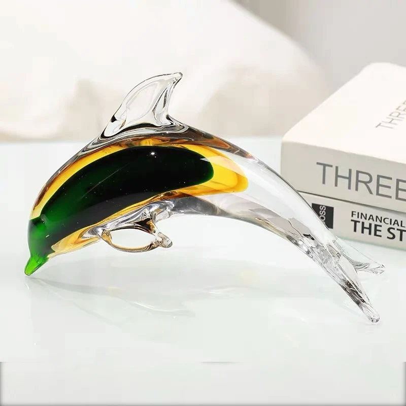 Ocean Leap Glass Dolphin Handblown Glass Showpiece & Items for Room Decoration