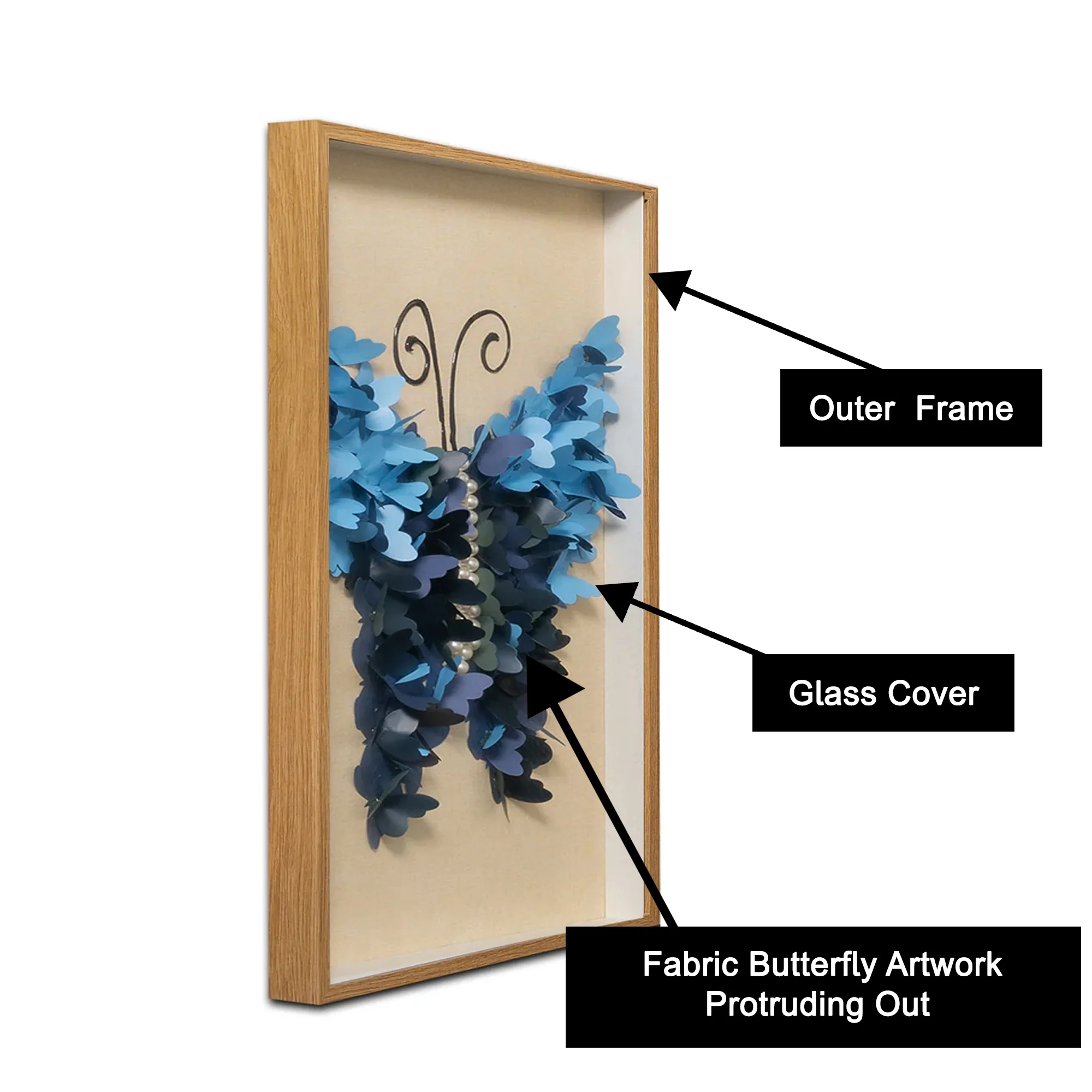 Oceanic Butterfly Shadow Box and Wall decoration item - Image 3