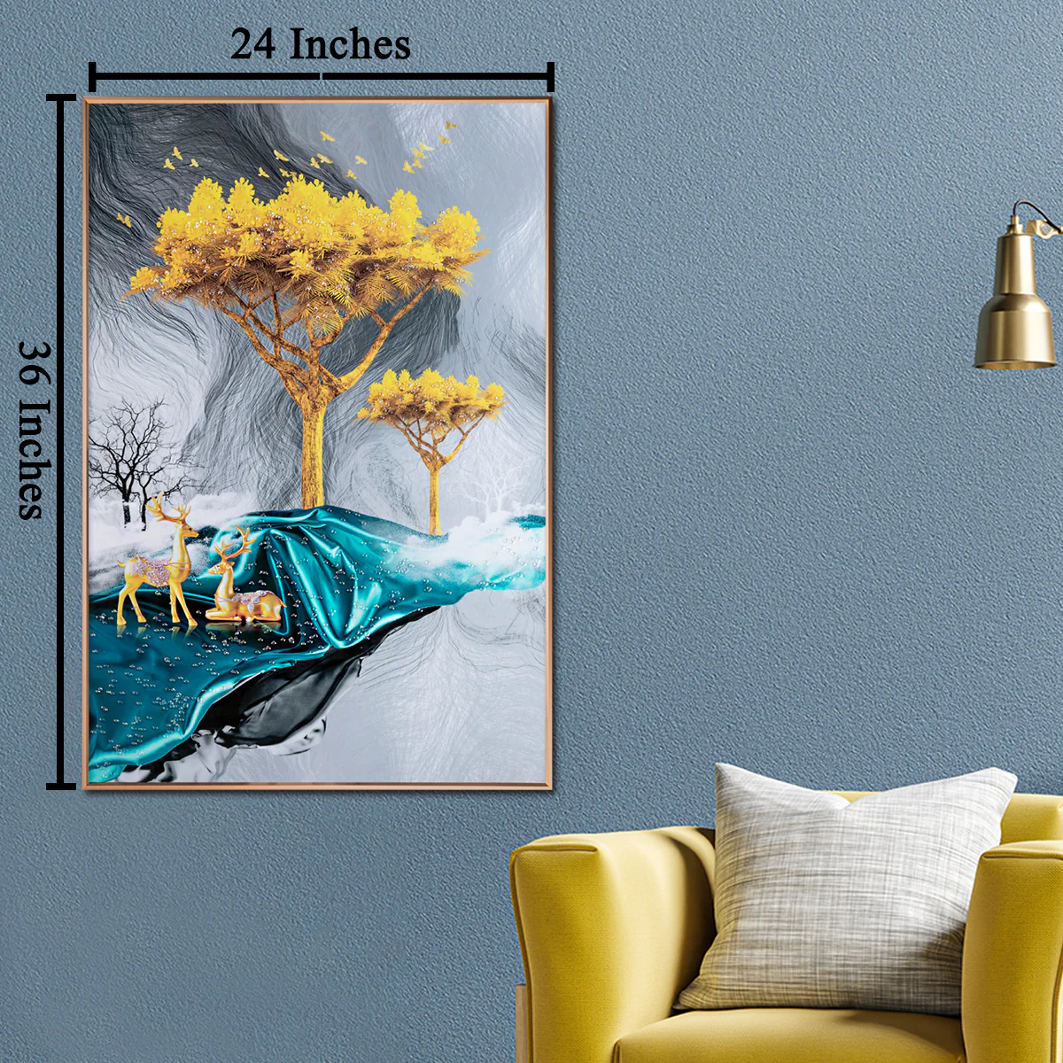 Paradise on Earth Framed Crystal Glass Nature Painting & Wall Decoration Items - Image 4