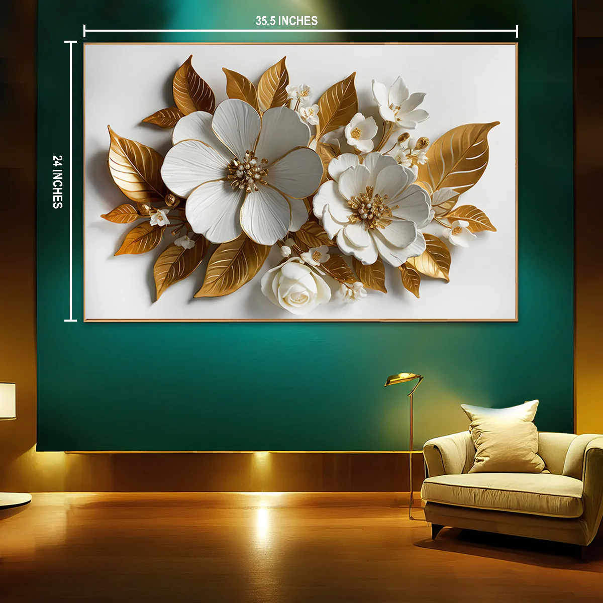 Petal Symphony Framed Canvas Painting & Wall Decoration Item - Image 2