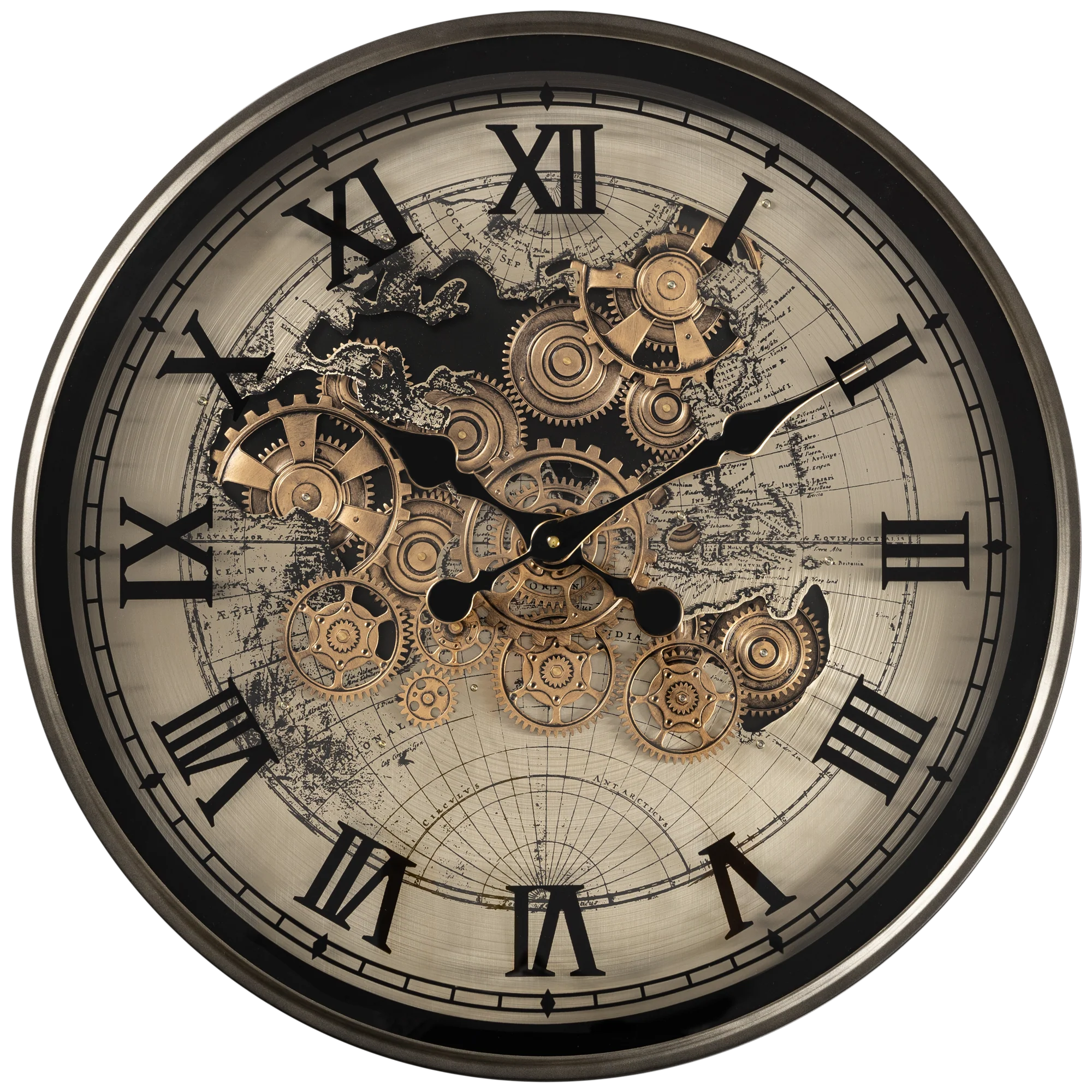 Phantom Dial Luxury Designer Wall Clock For Living Room With Moving Gear Mechanism Buy Wall Clock Online - Big (Black) (Steel Body) - Image 3