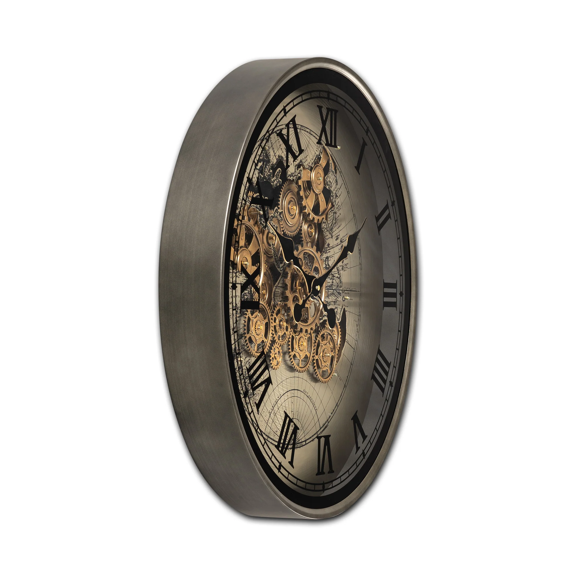 Phantom Dial Luxury Designer Wall Clock For Living Room With Moving Gear Mechanism Buy Wall Clock Online - Big (Black) (Steel Body) - Image 4