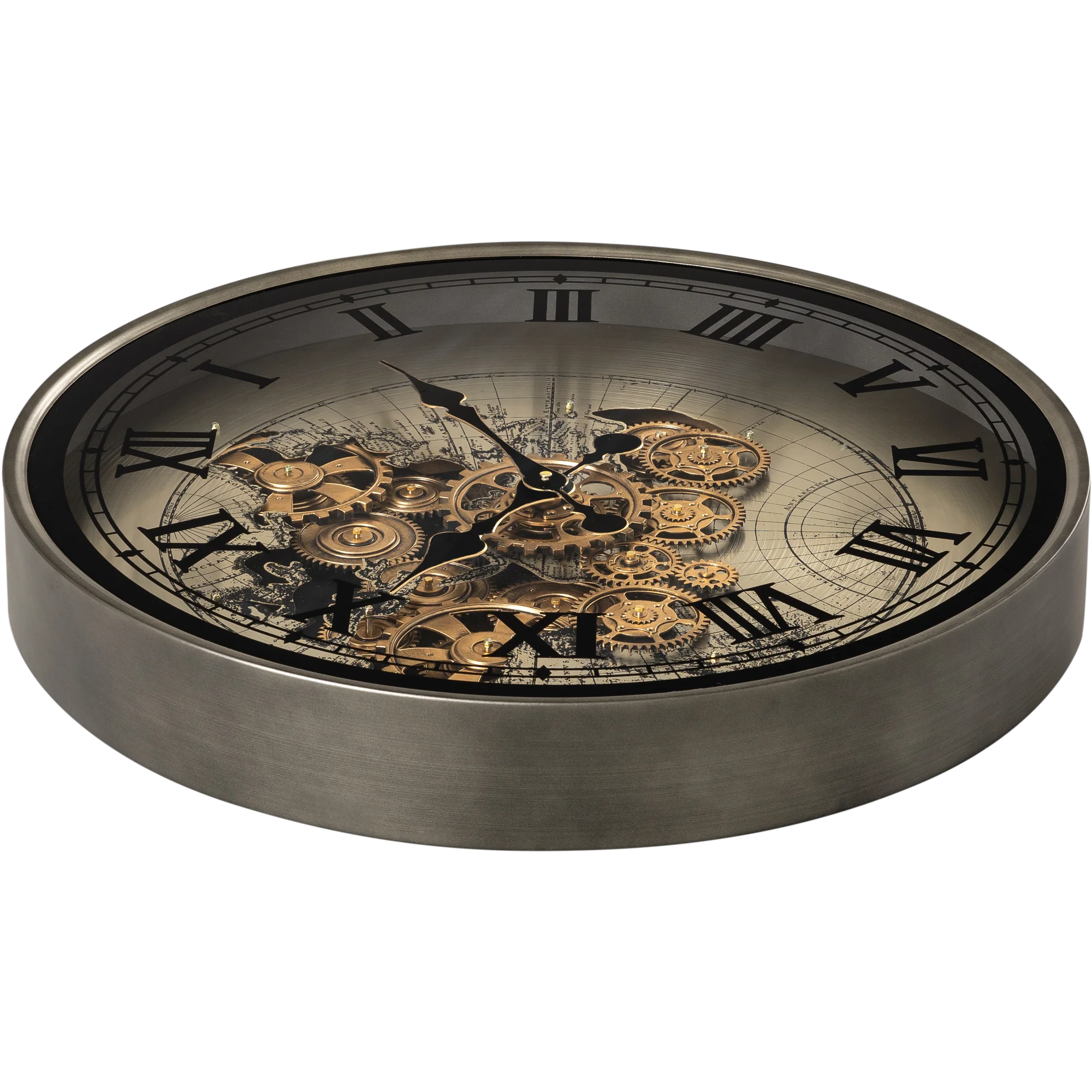Phantom Dial Luxury Designer Wall Clock For Living Room With Moving Gear Mechanism Buy Wall Clock Online - Big (Black) (Steel Body) - Image 5