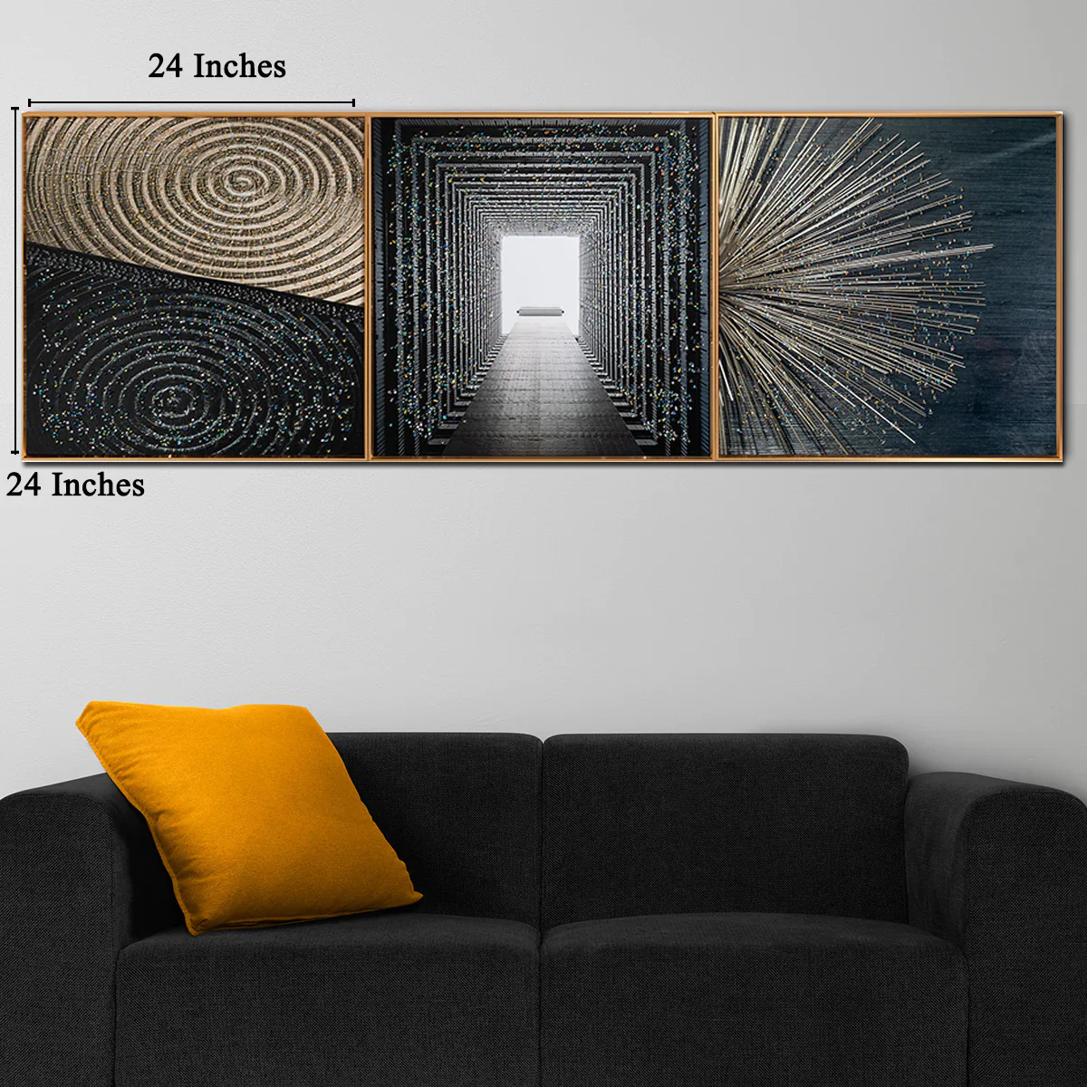 Reflective Illusion Crystal Glass Painting - Set of 3 - Image 4